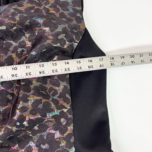 Rachel Roy Sheath Dress Women's 12 Floral Sleeveless Back Zip Front Slit Mini - Picture 4 of 10